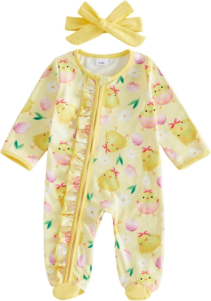 Kuriozud Newborn Baby Girl Boy Footie Romper One Piece Jumpsuit Sleeper Infant Clothes | Amazon (US)