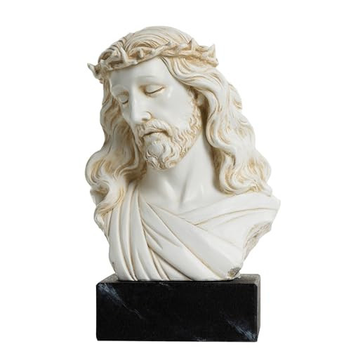 ShineOnAngel 8.5” Jesus Bust Statue – Hand-Painted Resin Jesus Statue, Christian Religious Home Decor Sculpture | Amazon (US)