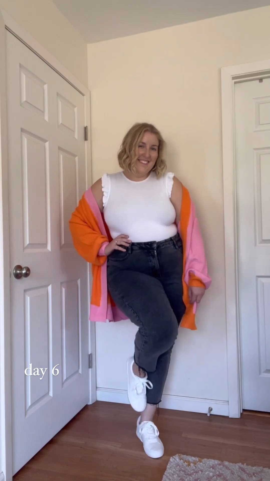 My favorite teacher outfit yet😍 This colorblock sweater is everything!!! 🧡🩷 wearing XL in both the sweater and bodysuit! Size 17 in the jeans  

#LTKworkwear #LTKplussize #LTKmidsize