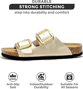 Project Cloud Genuine Leather Flat Sandals for Women Comfortable Beach Essentials Womens Sandals ... | Amazon (US)