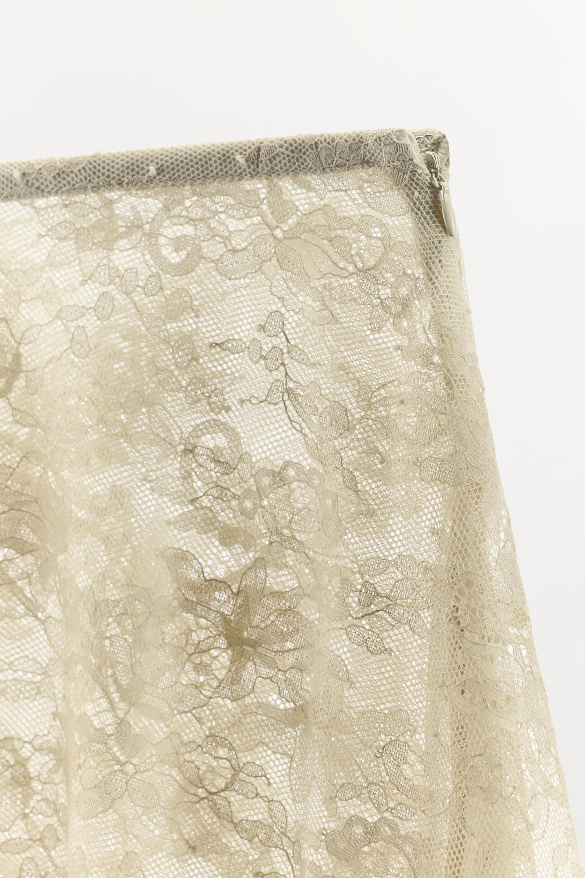 ASYMMETRIC LACE MIDI SKIRT | Zara US