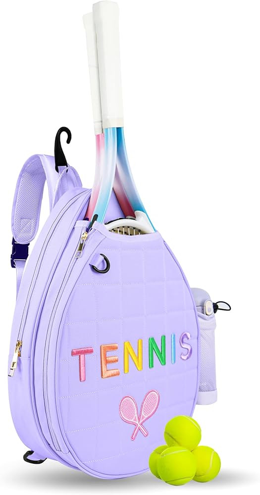 Tennis Bags for Women Girl, Tennis Sling Crossbody Backpack, Water Resistant Tennis Bag for Pickl... | Amazon (US)