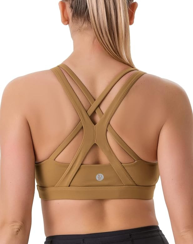 RUNNING GIRL Sports Bra for Women, Medium-High Support Criss-Cross Back Strappy Padded Sports Bra... | Amazon (US)