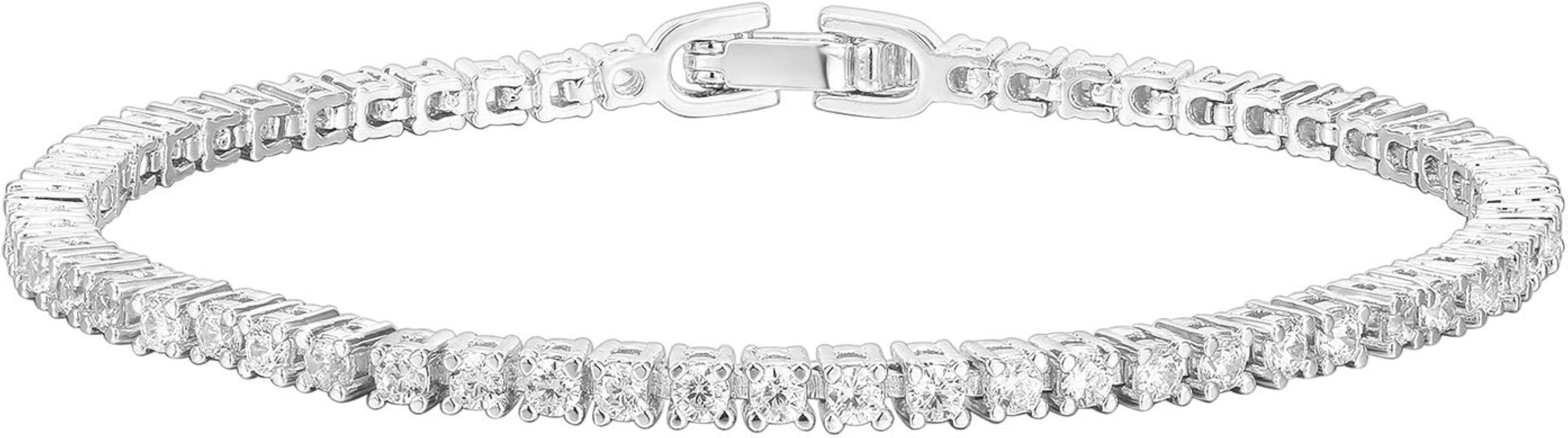 PAVOI 14K Gold Plated Cubic Zirconia Classic Tennis Bracelet | Gold Bracelets for Women | 2mm CZ,... | Amazon (US)