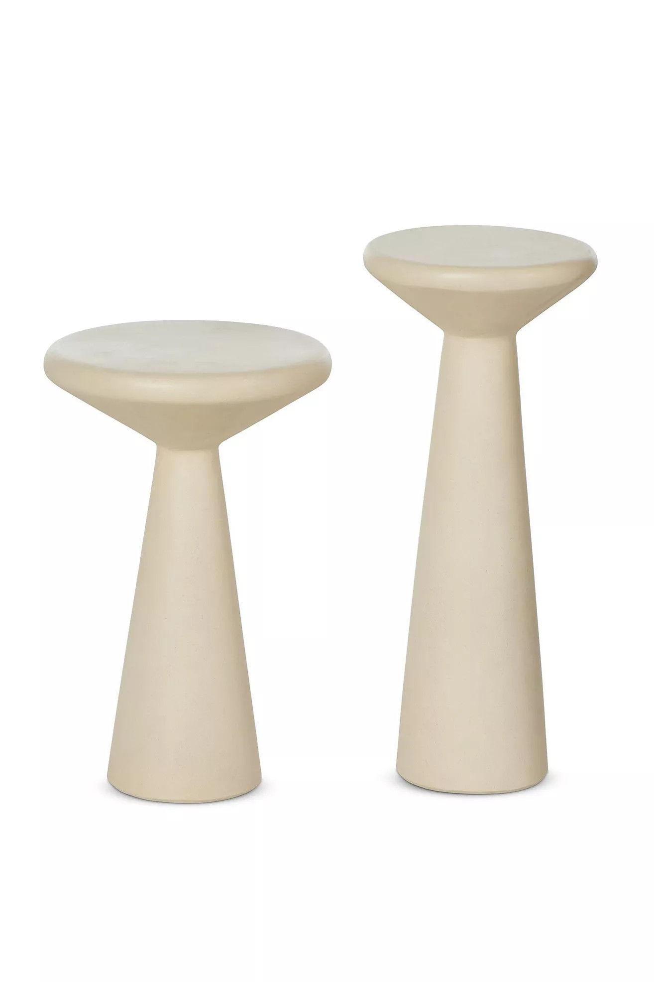 Ravine Round Concrete Pedestal Accent Tables, Set of 2 | Anthropologie (US)