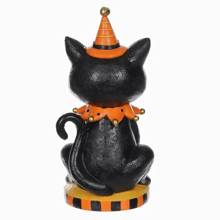 Halloween Black and Orange Resin Cat, 10 in H, by Way To Celebrate | Walmart (US)