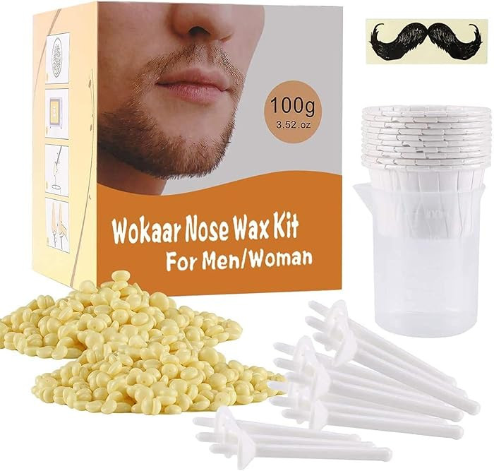 Nose Wax Kit for Men & Women | 100g Wax, 30 Applicators (15-20 Uses) | Painless Nasal & Ear Hair ... | Amazon (US)
