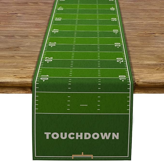 Pudodo Football Field Table Runner Touchdown Game Day Tablecloth Football Theme Birthday Party Ki... | Amazon (US)