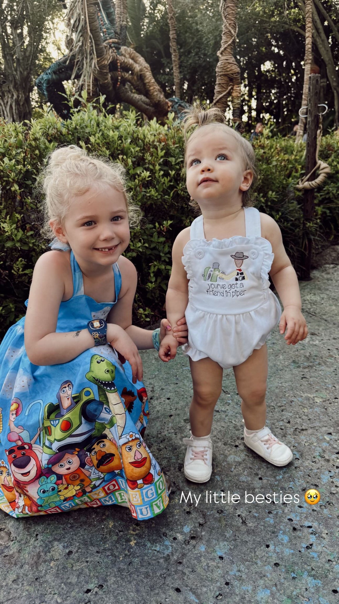 Looks like the seller is no longer available for Pipers onesie but I found something similar. For Lucy’s dress I linked a few options from the same seller. She doesn’t seem to have another option in the same fabric but that was called the “Toy Room Dress"