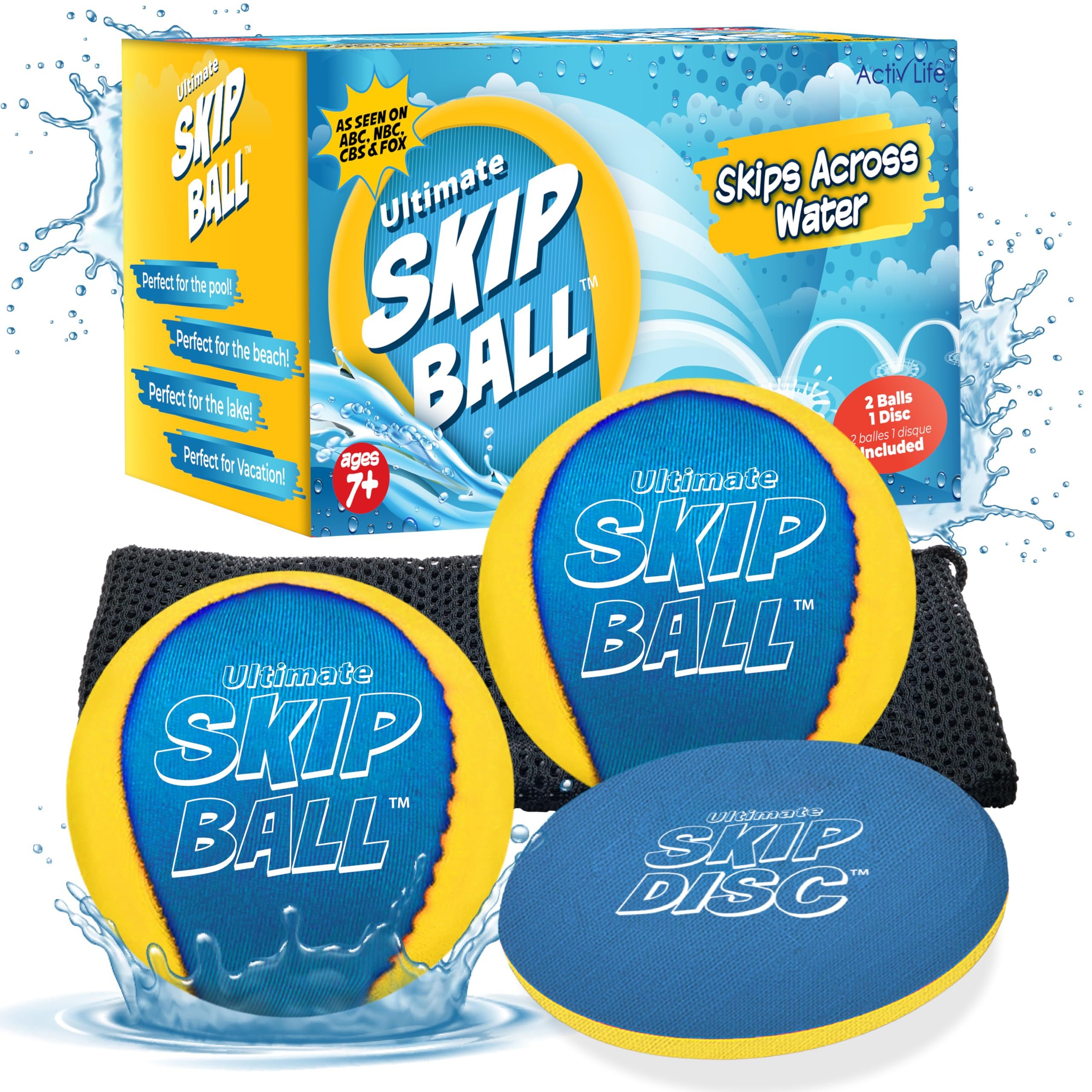 Activ Life The Ultimate Water Skip Balls, Water Bouncing Ball for Swimming Pool, Beach Toys for F... | Amazon (US)