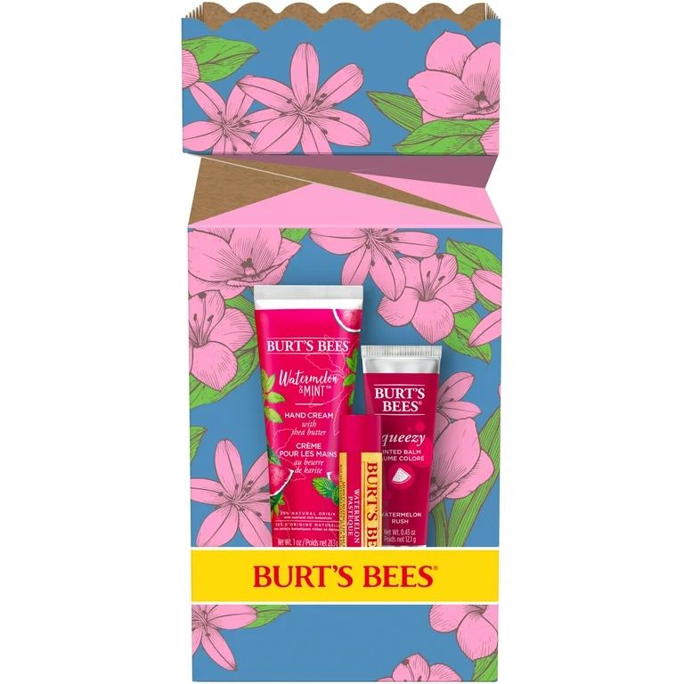 Burt's Bees You're One in a Melon Gift Set, Watermelon and Mint Hand Cream, Watermelon Lip Balm a... | Walmart (US)