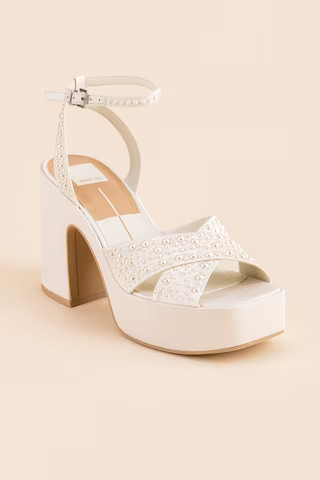 Women's Dolce Vita Wessi Pearl Platform Heels in Ivory by Francesca's - Size: 10 | Francesca's
