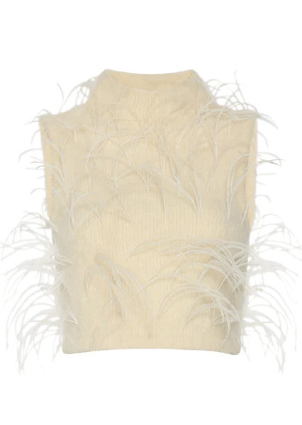 Alpaca Silk Feather Tank Top | LAPOINTE
