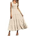 PRETTYGARDEN Women's 2026 Casual Loose Plain Maxi Sundress Smocked Tank Dress Sleeveless Summer B... | Amazon (US)