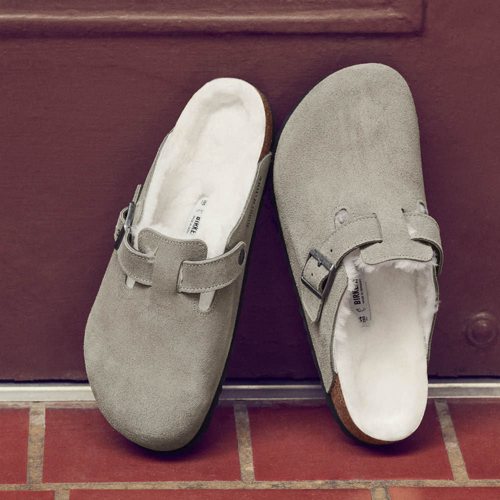 Womens Birkenstock Boston Shearling Clog - Stone Coin | Journeys