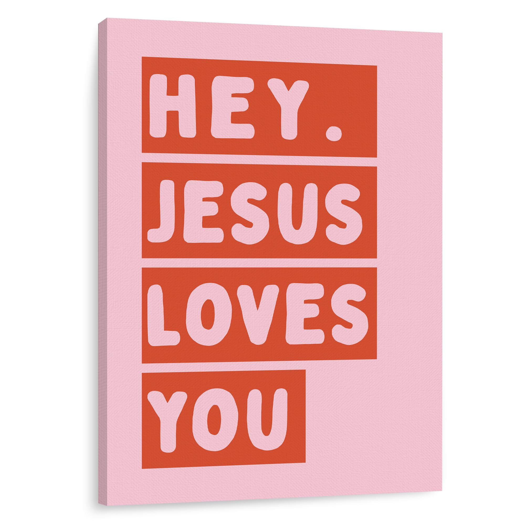 IWGDNJS Jesus Loves You Pink Christian Wall Art Decor, Bible Verse Wall Decor, Religious Jesus Sc... | Amazon (US)