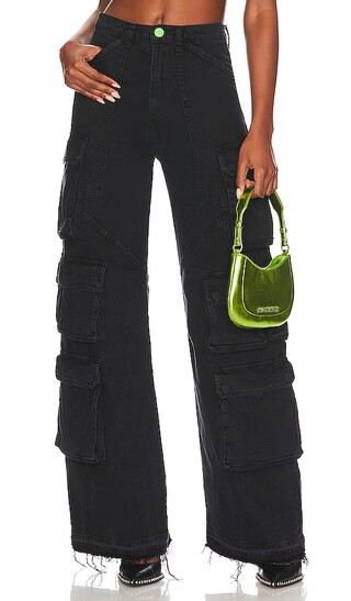 X Zoe Costello Janis High Rise Wide Leg in Black Brick | Revolve Clothing (Global)