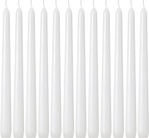 12 Pack White Taper Candles - Taper Candles 10 Inch Dripless, Smokeless & Unscented - 8 Hours Long Burning - Tall Candlesticks - Ideal for Weddings, Dinner Parties, Home Decor, Birthday Party | Amazon (US)