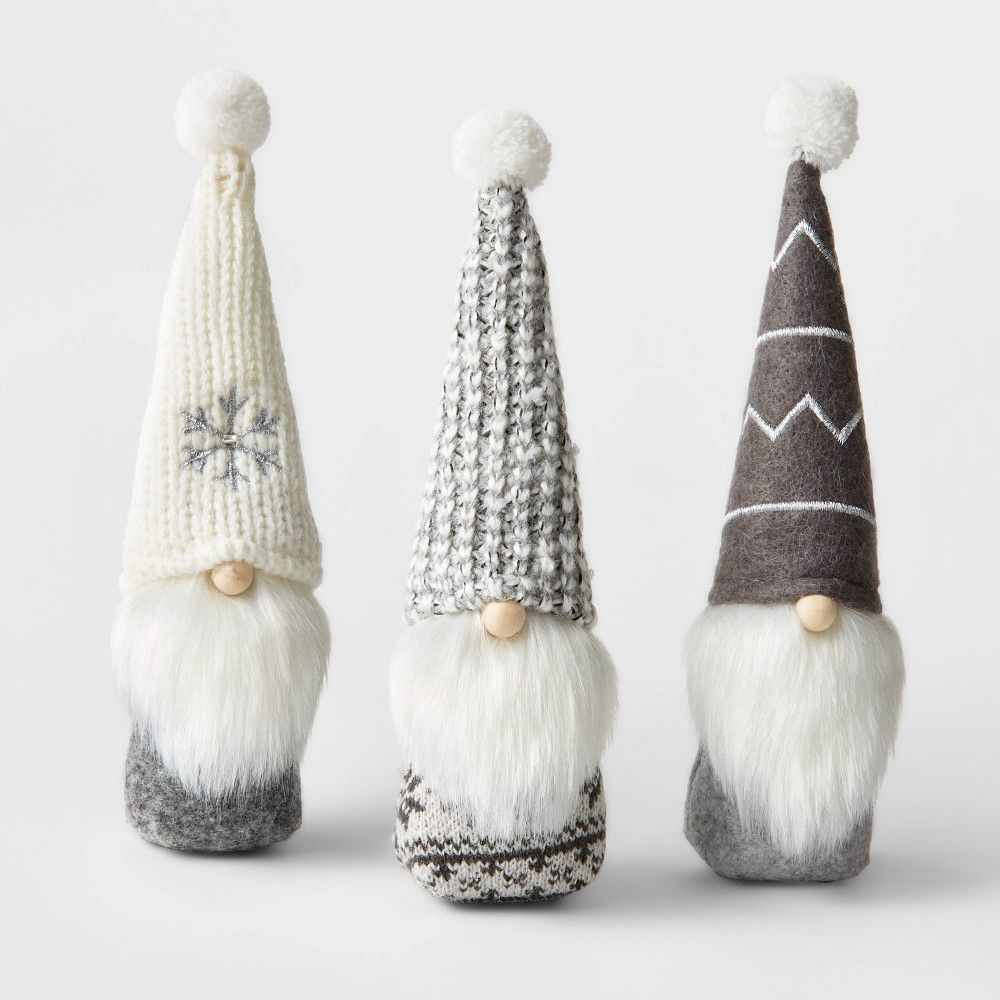 3ct Fabric Gnome with Gray Hat Decorative Figurine - Wondershop | Target