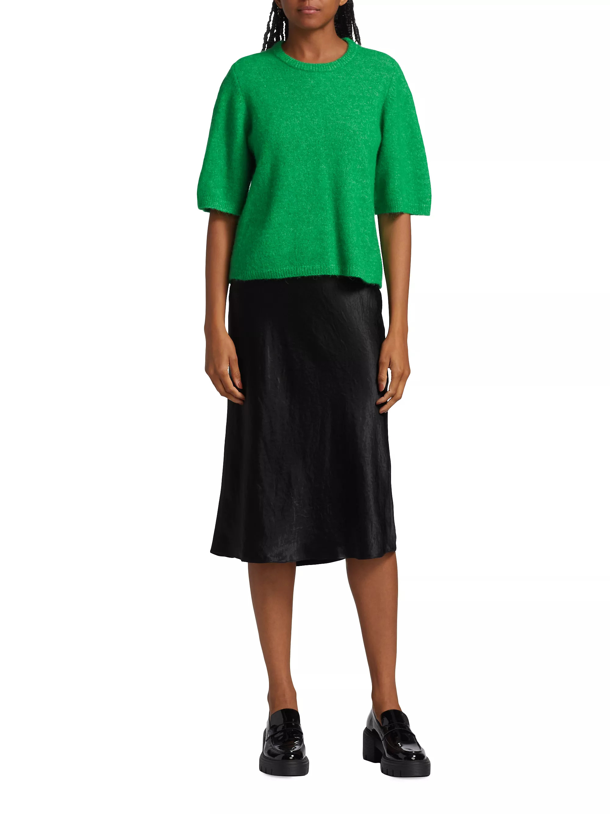 Shop Vince Satin Midi-Skirt | Saks Fifth Avenue | Saks Fifth Avenue