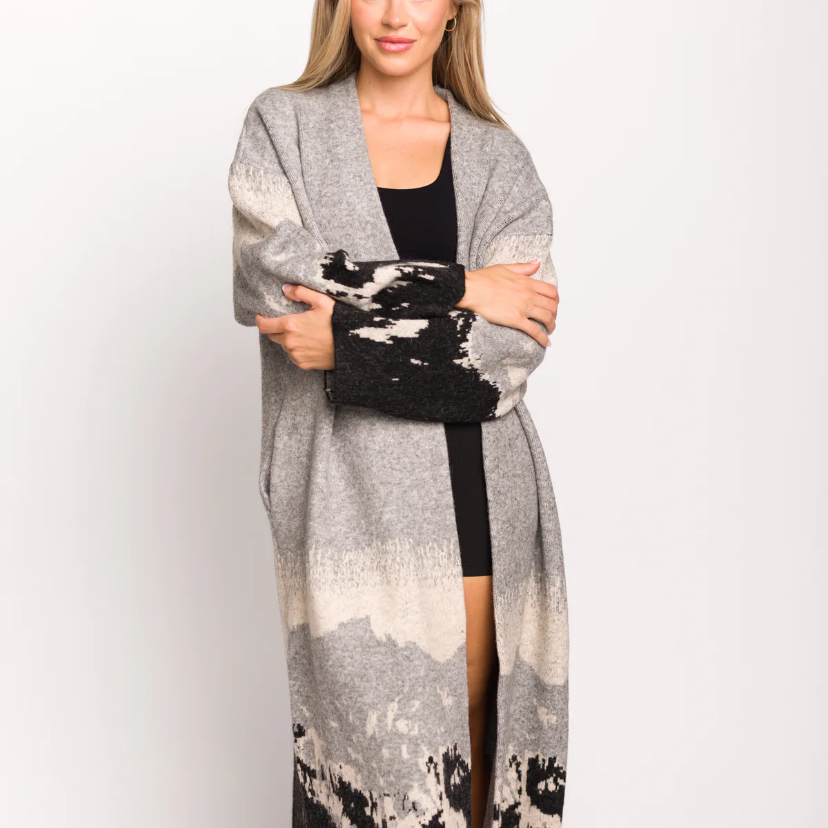 Wide Open Spaces Duster Cardigan with Open Front in Grey | Worth Collective