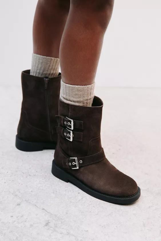 LEATHER BUCKLE BOOTS | Zara DE