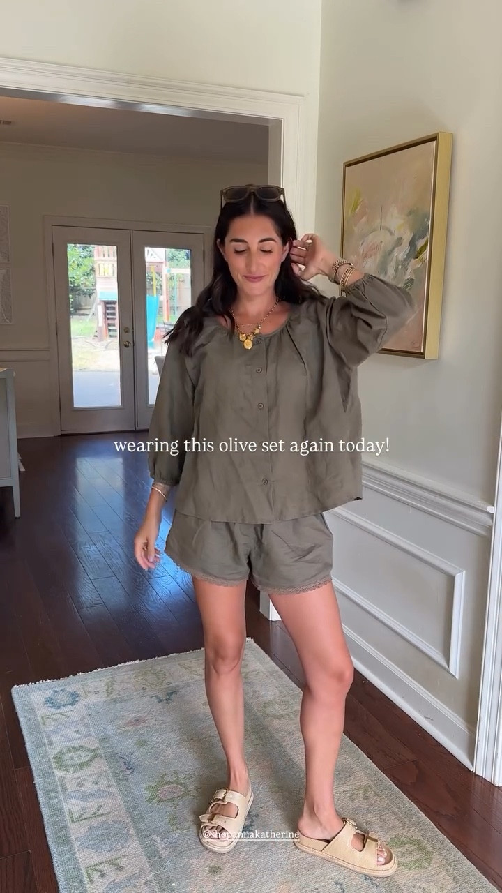 wearing this olive set again today!  @shopannakatherine