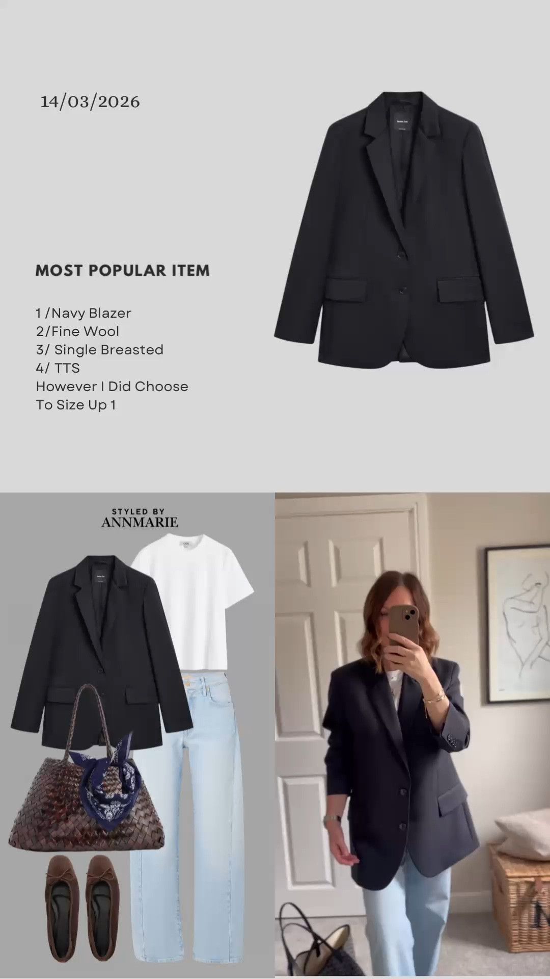 Most popular item - Navy fine wool blazer 

#LTKstyletip #LTKspring