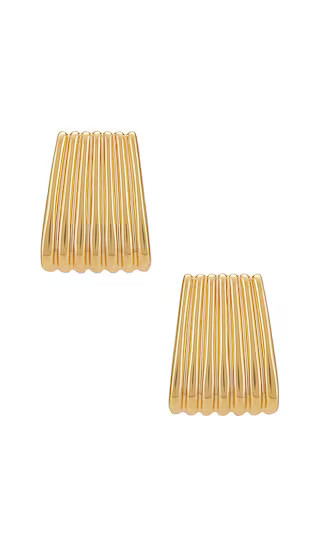 Heaven Mayhem Ribbed Earrings in Metallic Gold. | Revolve Clothing (Global)