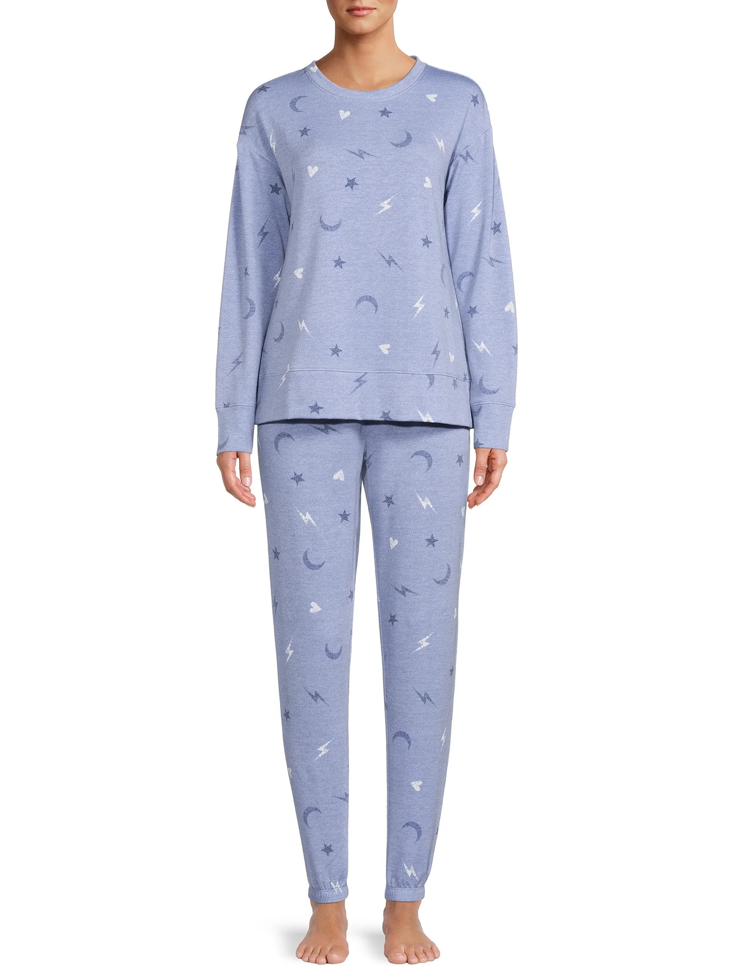 Secret Treasures Women's and Women's Plus Size Sweatshirt and Pants Sleep Set, 2-Piece - Walmart.... | Walmart (US)