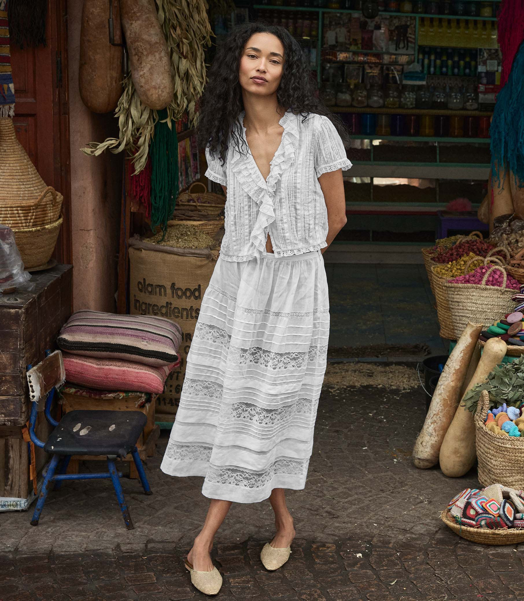 Sidra Skirt - Salt | DÔEN | DOEN
