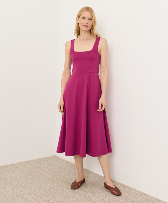 Women\u2019s Fit & Flare Square Neck Dress made with Organic Cotton | Pact | Pact Apparel