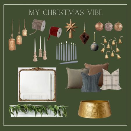 My Christmas vibe this year. Total studio mcgee inspo, earth tone christmas, gold bells, ornaments, velvet ribbon, pillow covers 

#LTKhome #LTKSeasonal #LTKHoliday