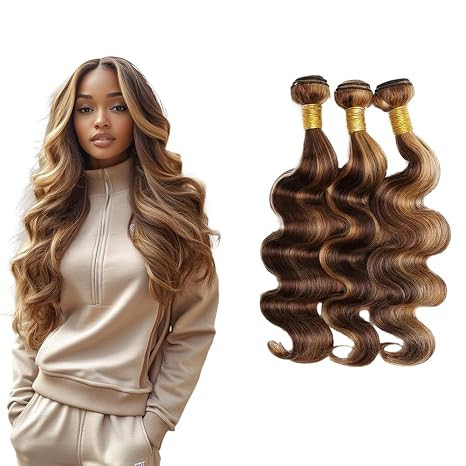 P427 Ombre Honey Blonde Brazilian Human Hair Bundles, 8 10 12Inch | Amazon (US)