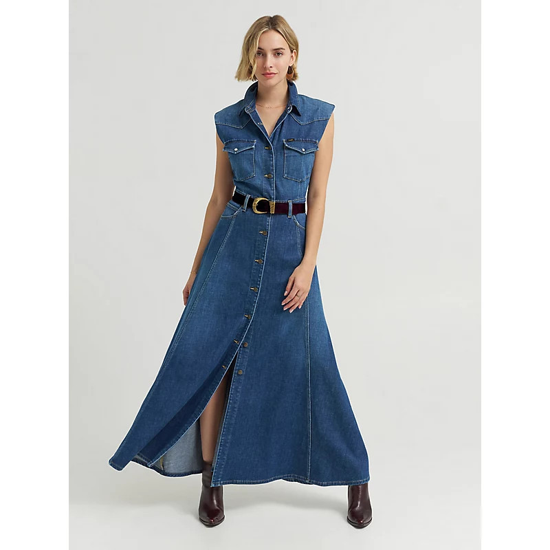 Womens Belted Midi Shirt Dress | Lee Jeans