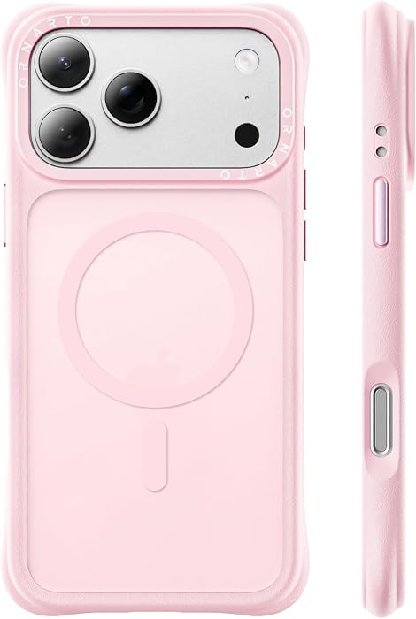 ORNARTO Magnetic for iPhone 17 Pro Case, Slim Matte Translucent, Chalk Pink | Amazon (US)