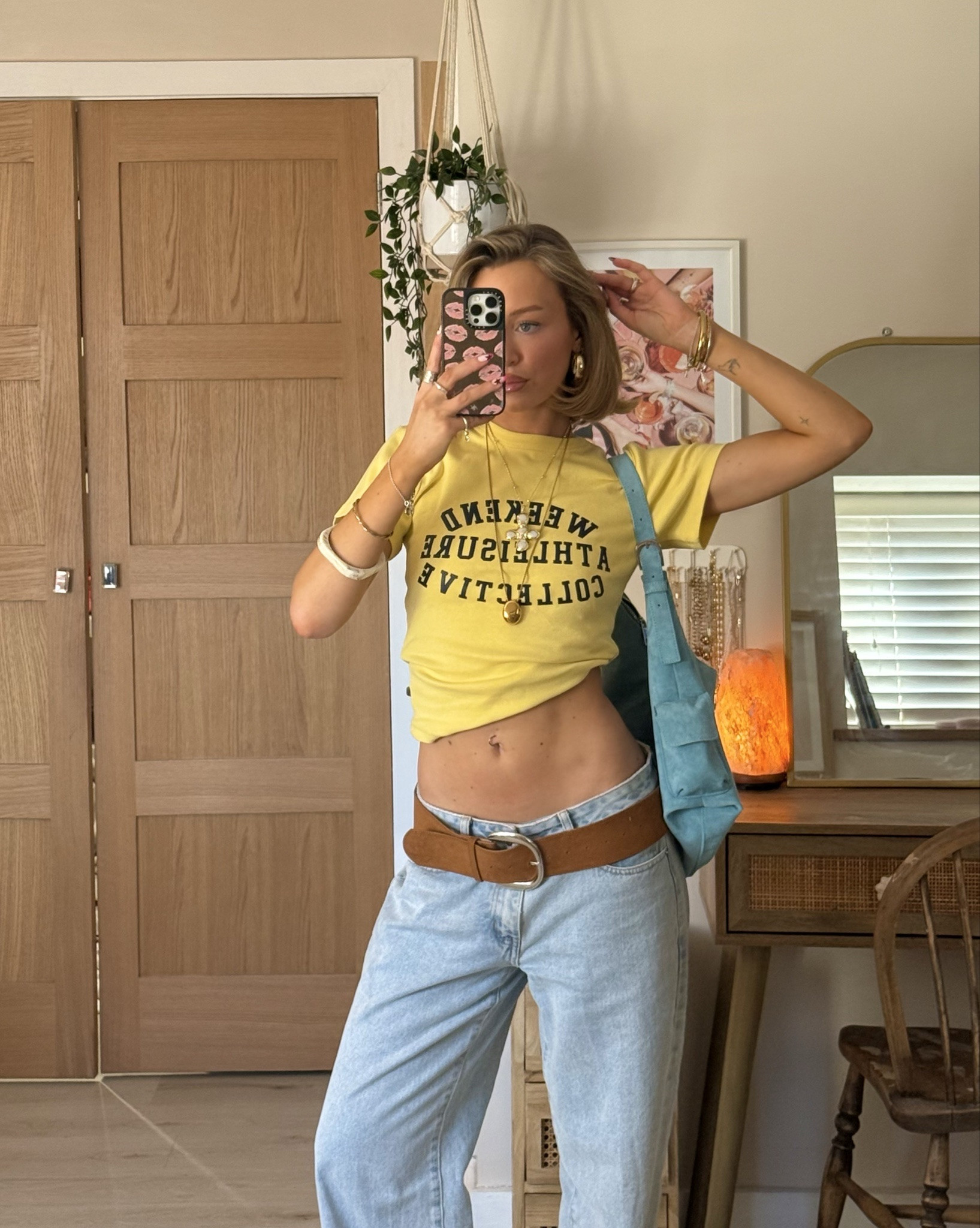 Yellow baby tee & statement belt kinda day⭐️ @ASOS 

#LTKspring #LTKuk #LTKjeans