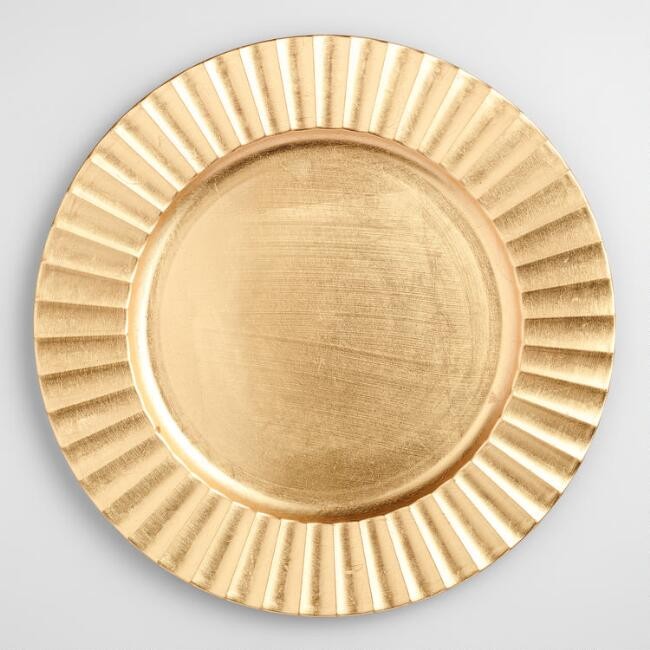 Gold Fluted Chargers, Set of 4 | World Market
