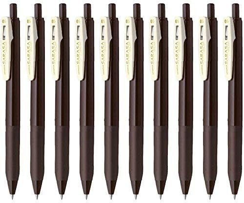 Zebra Sarasa Clip 0.5 Retractable Gel Ink Pen, Rubber Grip, 0.5mm, Brown Gray Ink, Value Set | Amazon (US)