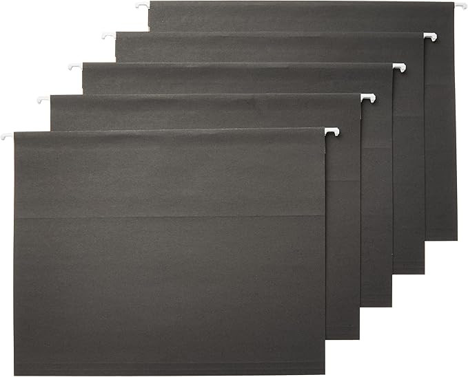 Amazon Basics Hanging File Folders, Letter Size, 8.5x11 inches, Black, 25-Pack | Amazon (US)