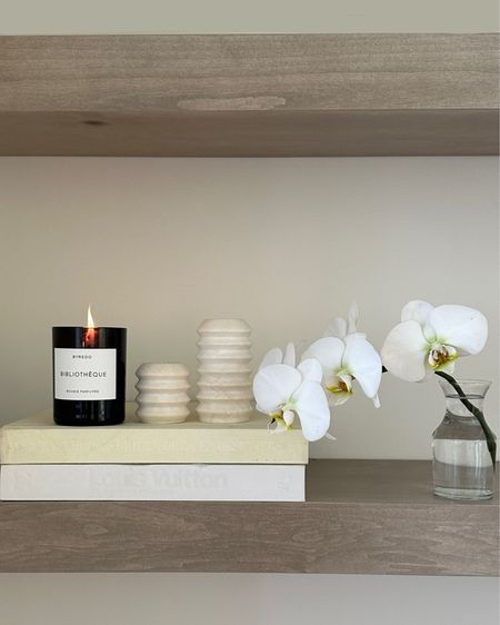 Byredo candle candle stick holders Books shelf decor 