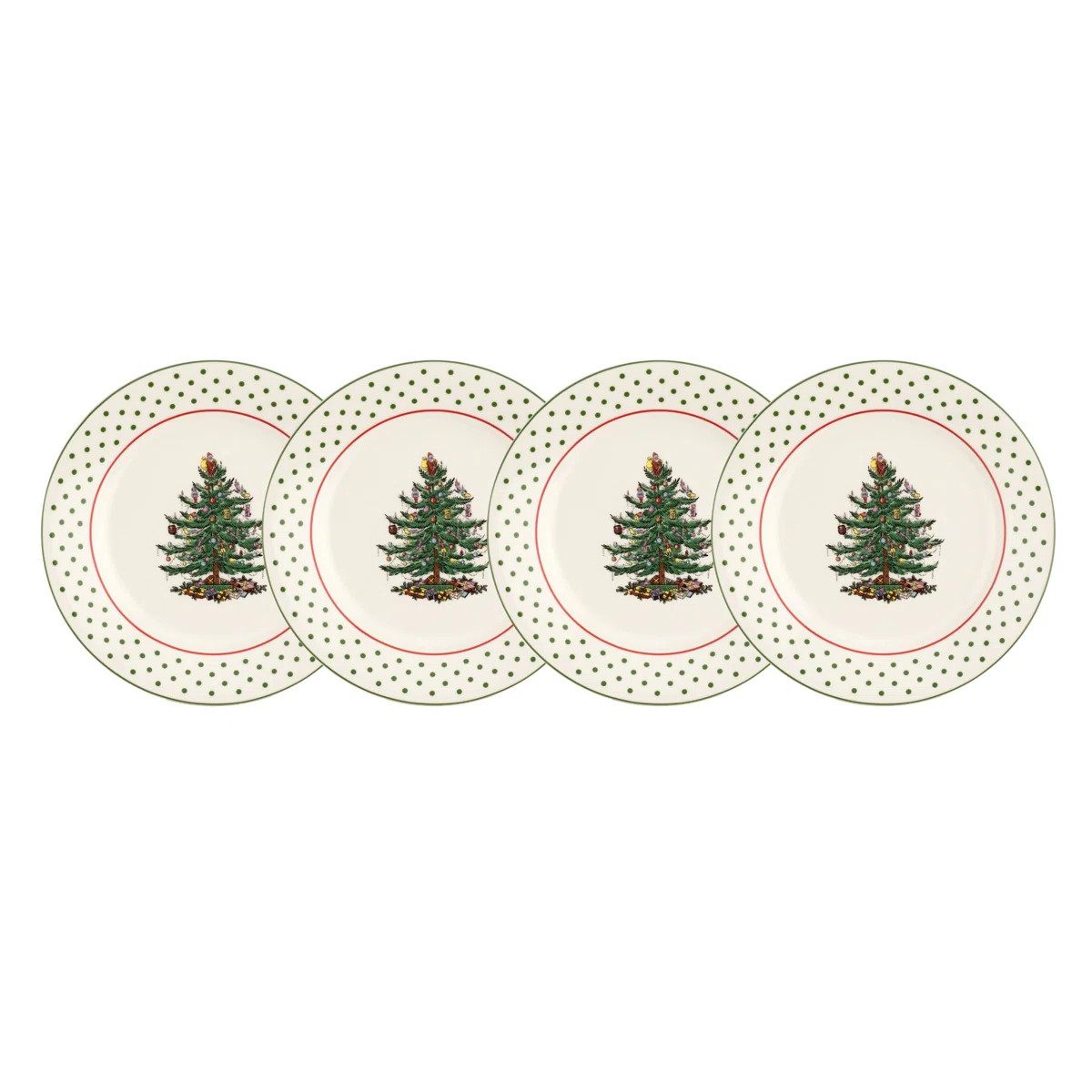 Spode Christmas Tree Polka Dot Dessert Plates (Set of 4) | Perigold