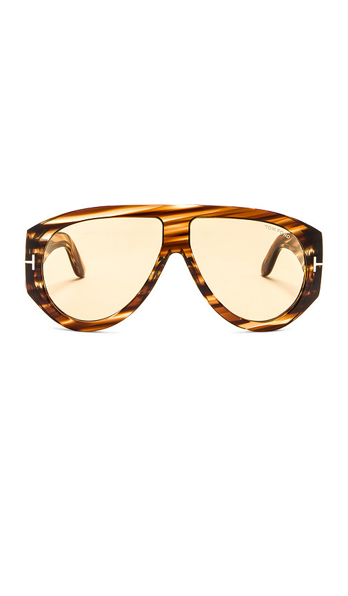 TOM FORD Bronson Sunglasses in Shiny Striped Havana. Size all. | Revolve Clothing (Global)
