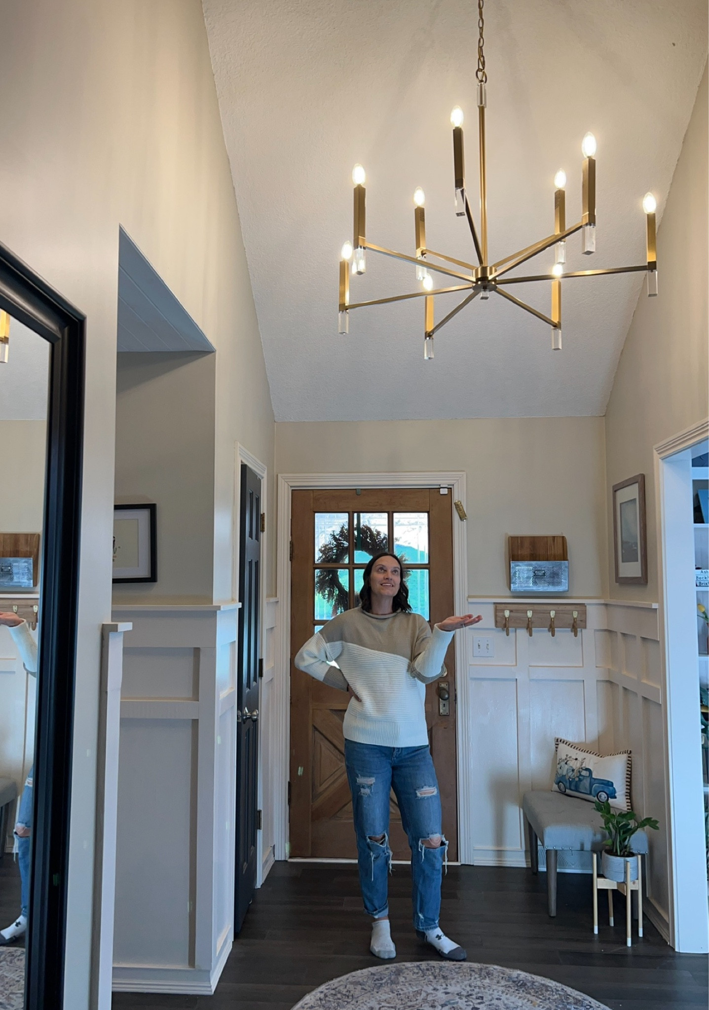 This chandelier made such a difference in our entry! They also have a new spring collection!