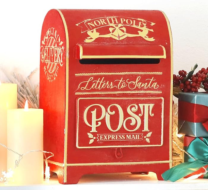 BIG FORTUNE Letters to Santa Mailbox North Pole Post Vintage Mailbox Mailbox Letters Decoration C... | Amazon (US)