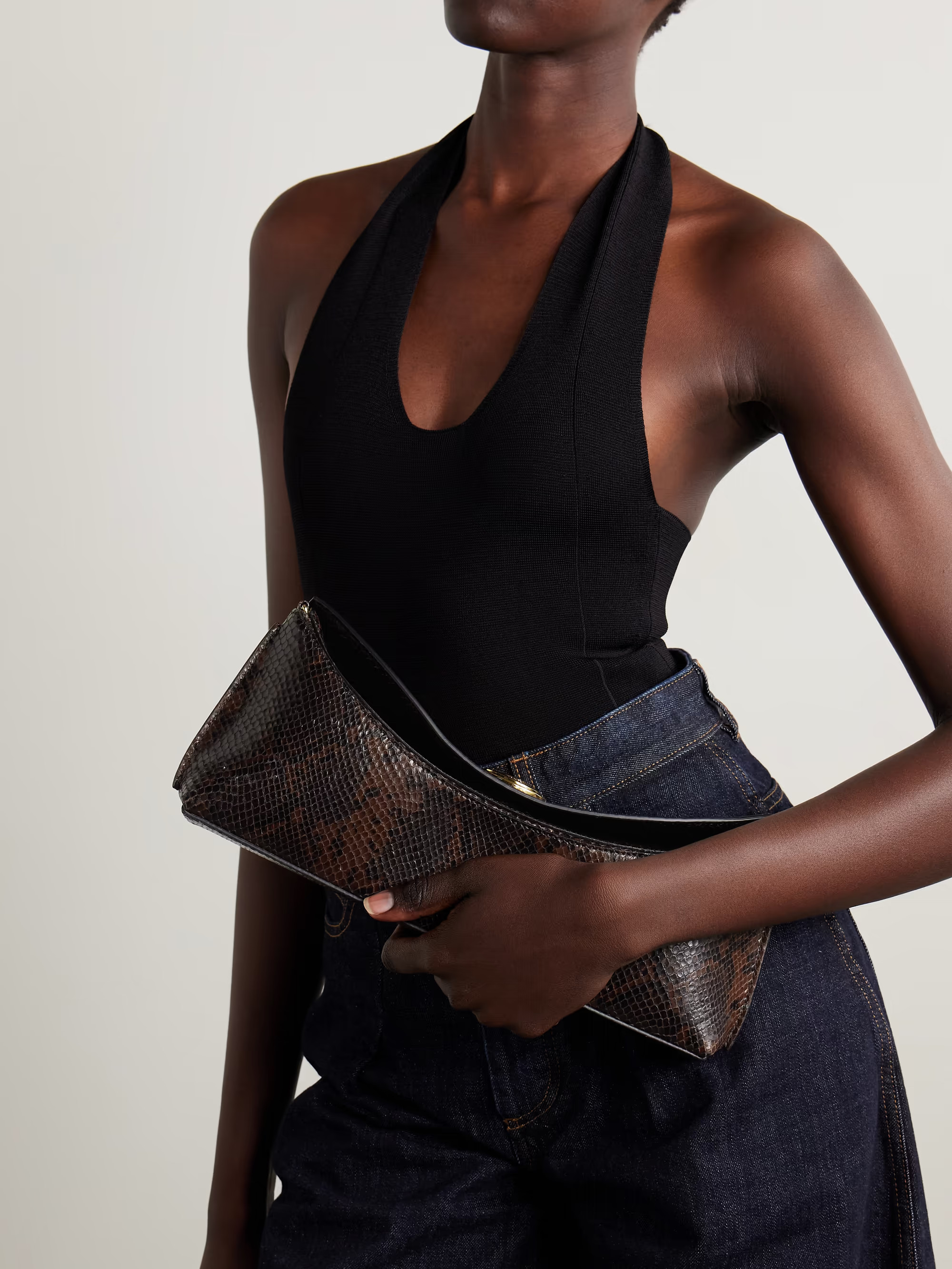 Le Calisso snake-effect leather shoulder bag | NET-A-PORTER (US)