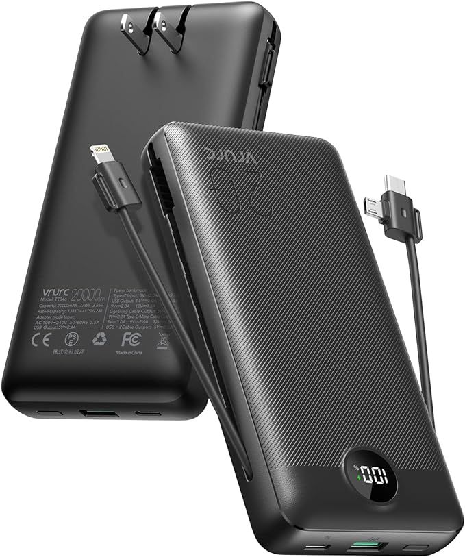 VRURC Portable Charger 20000mAh, Fast Charging Power Bank USB C,4 Output 2 Input Charging Bank Eq... | Amazon (US)