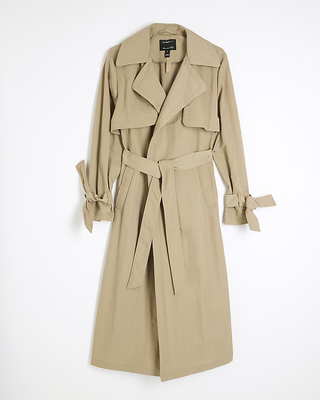 Beige Relaxed Wrap Trench Coat | River Island UK & IE