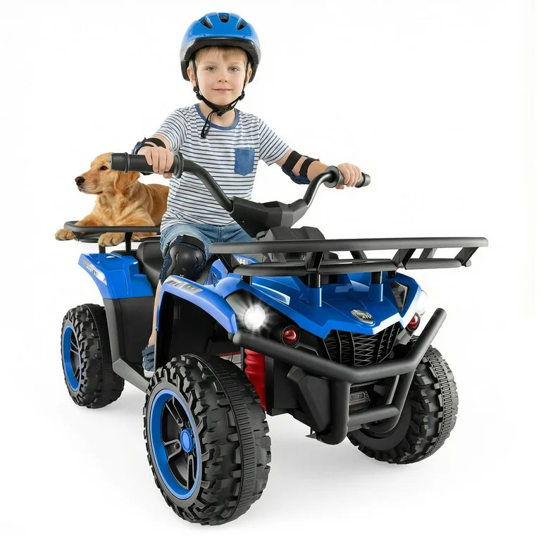 OLAKIDS 24V Kids ATV Quad with 5Mph Max Speed, Spring Suspension, LED Lights, Music & Story Playe... | Walmart (US)