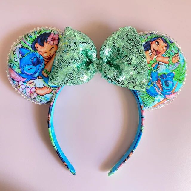 Lilo and Stitch Ohana Inspired Minnie Mouse Ears - Etsy | Etsy (US)